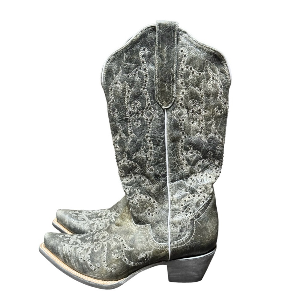 J.B. Dillon Reserve Women’s Leather Bling Cowgirl Boots Size 12
